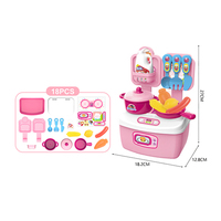 Jeu de simulation de cuisine pour enfants, jeu de simulation, ustensiles de cuisine, mini ensemble de cuisine en plastique, jouets avec valise