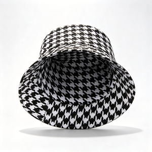 Houndstooth <b>Bucket</b> Hat Polyester Cotton Canvas Classic Plaid Unisex Spring Summer Lightweight Daily Street Beach Travel Fishing - Product Image 6