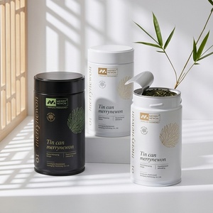 Boîte en fer blanc mat de qualité alimentaire avec couvercle à vis, 80g-250g, hermétique, pour le stockage du thé, du café, du matcha en poudre, avec logo OEM, vente en gros - Product Image 1