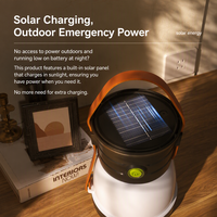 Lanterne de camping solaire LED portable, lampe de poche rechargeable, lampe de secours pour tente, lampe de secours extérieure