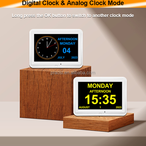 Trang Trí Nội Thất Lớn Kỹ Thuật Số Điện LCD IPS Hiển Thị Bảng Đồng Hồ Báo Thức + Hình Ảnh Kỹ Thuật Số Khung + Lịch Kỹ Thuật Số Ngày Đồng Hồ - Product Image 2