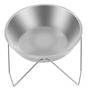 Support surélevé pour gamelle d'animal de compagnie en acier inoxydable pour chats et chiens, forme arrondie GMW 1 - Product Image 2