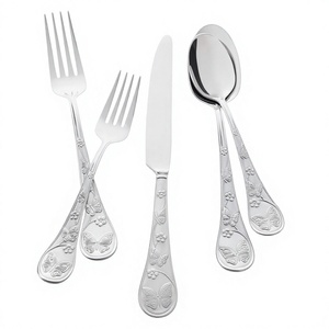 Juego de cubiertos de lujo reutilizables de acero inoxidable con acabado mate de alta calidad para bodas, estilo americano, con tallos grabados, para restaurantes, en stock. - Product Image 5