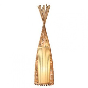 Lámpara de pie de bambú con fuente de luz LED, iluminación decorativa para sala de estar, dormitorio, estudio, diseño artístico de estilo chino - Product Image 4