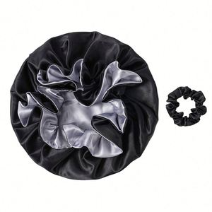Ties Silk Scrunchie Satin Bonnets Double Layer Reversible Cap Bonnet for Long Curly <b>Braid</b> Hair Promotion Gift - Product Image 4