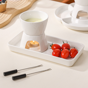 Juego de Fondue de Queso Portátil de Porcelana Blanca Pura con Base de Plato y Asa de Plástico, Apto para Lavavajillas y Microondas, para Helados Caseros Hagen-Dazs - Product Image 6
