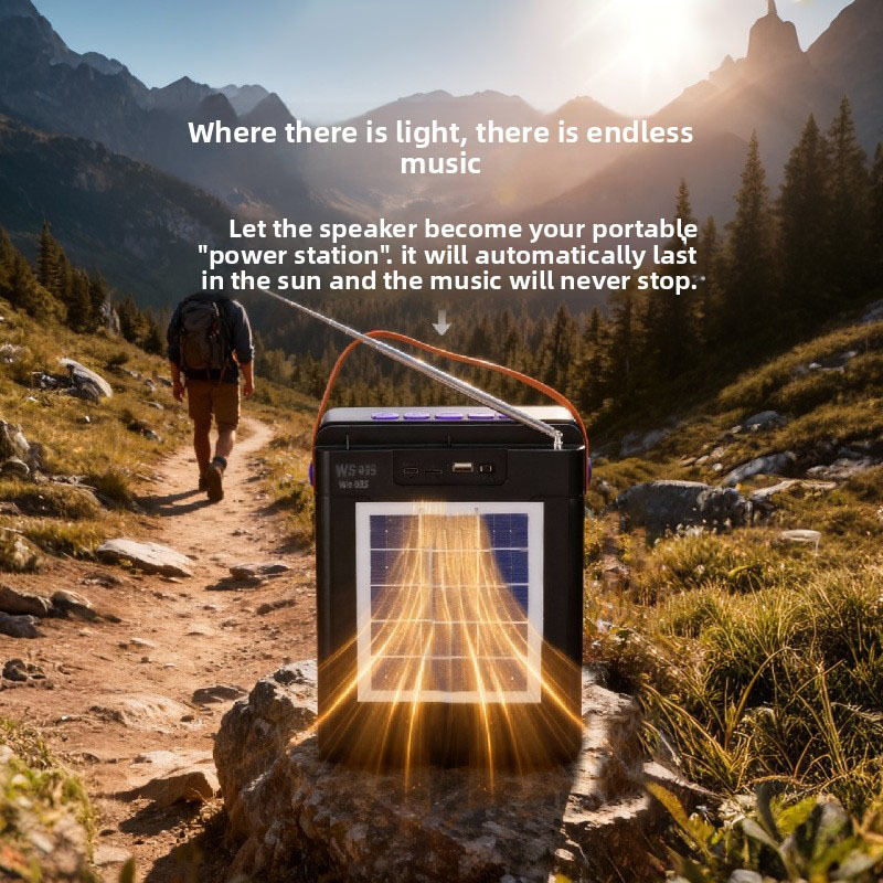 Solar Charging Outdoor Camping Speaker BT5.4 IPX4 Waterproof RGB TWS Phone Stand Mini Portable Loud Sound Long Battery · image 2