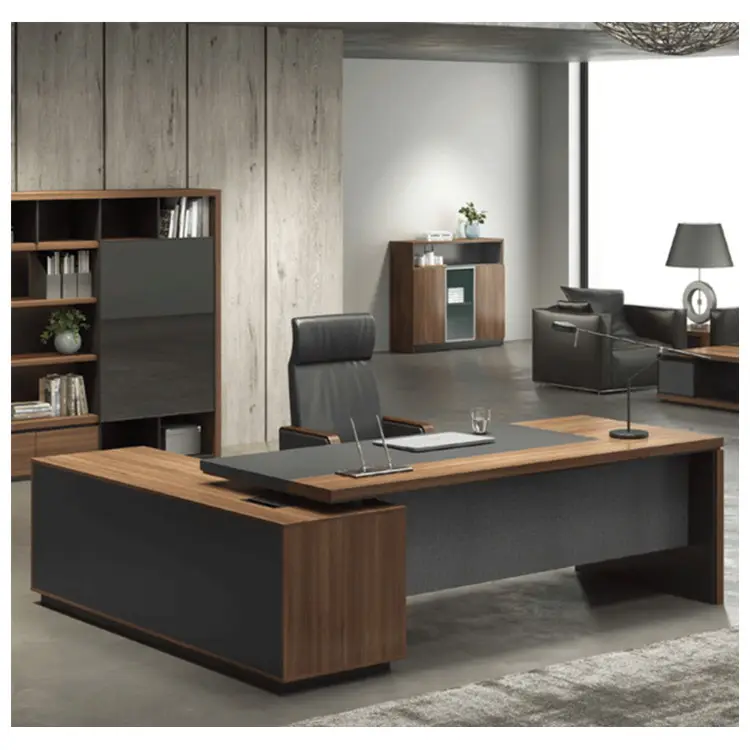 גבוהה טק בכיר L בצורת שולחן במשרד מודרני ריהוט משרדי שולחן