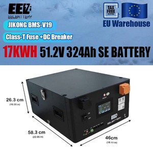 Stock UE Pack de batteries lithium-ion 51.2V 17kWh JK 200A V19 BMS avec chauffage pour système solaire et système de stockage d'énergie, avec supports - Product Image 1