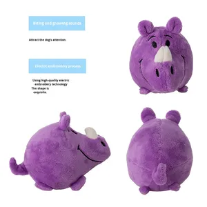 Jouet interactif en peluche pour chien avec vessie en caoutchouc écologique, motif animal mignon du zoo, son couineur, résistant aux morsures, jouet à mâcher pour animaux de compagnie - Product Image 2