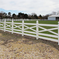 Panneaux de clôture extérieurs en vinyle et PVC de 1,5 m, design rail de cheval blanc, pour la sécurité du bétail des ranchs et des terrains équestres