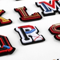 Autocollants en tissu pour vêtements, patchs décoratifs coudre sur broderie, avec lettres de l'alphabet pour vêtements