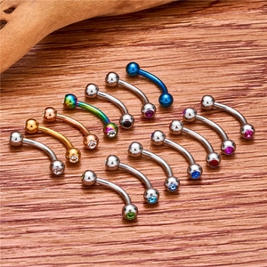 Anneaux de Sourcils en Titane ASTM F136 à Filetage Externe, Labrets, Piercings pour Cartilage d'Oreille, Hélix, <span class=keywords><strong>Prince</strong></span> <span class=keywords><strong>Albert</strong></span>, Piercings à Gemmes Colorées, Bijoux de Corps - Product Image 3
