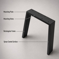 Pieds de table en métal industriels personnalisés, pieds de meubles en acier robustes pour table à manger, table basse, banc DIY