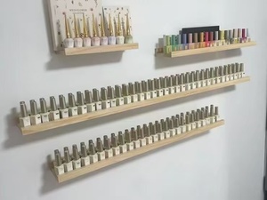 Étagère murale pour salon de manucure, pour cosmétiques et vernis à ongles - étagère simple rangée - Product Image 6