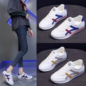 Zapatillas deportivas retro para mujer con bloques de color, con cordones, suela ligera y suave, antideslizantes, para caminar a diario, informales. - Product Image 4
