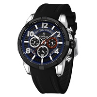 Reloj de cuarzo REWARD para hombre, relojes de banda de goma de aleación a la moda para uso diario, esfera 3D, calendario, reloj de tiempo resistente al agua
