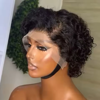 13X4 Pixie Cut Perruque HD Transparent Lace Front Perruque de Cheveux Humains Brésiliens Cheveux Courts Bouclés 13x4