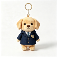 Porte-clés en peluche chien habillé sur mesure, animal en peluche doux, OEM ODM, cadeau de fête, approvisionnement en gros