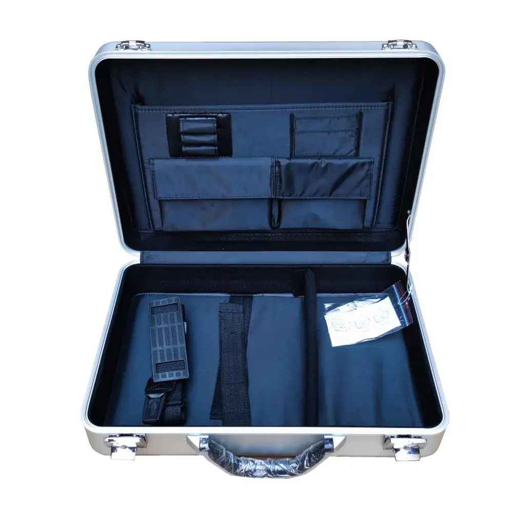 aluminum briefcase custom design silver aluminum alloy briefcase hard case thin for laptop with Shoulder strap