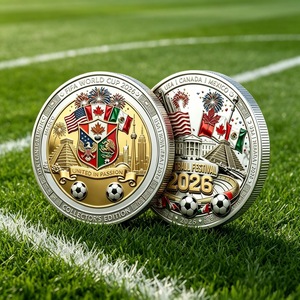 Pièce de monnaie commémorative <span class=keywords><strong>FIFA</strong></span> 2026 en alliage, relief 3D, à collectionner, avec design sur le thème des Trois Royaumes - Product Image 2