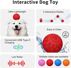 Jouets interactifs automatiques <span class=keywords><strong>pour</strong></span> animaux de compagnie, résistants à l'eau IP54, durables, balles <span class=keywords><strong>pour</strong></span> chiens de petite, moyenne et grande taille - Product Image 2