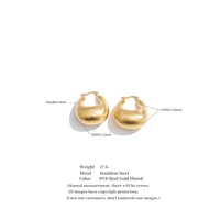 JINYOU 5230 Pendientes Colgantes de Acero Inoxidable con Acabado Cepillado, Pendientes de Aro con Forma de Candado Chapados en Oro