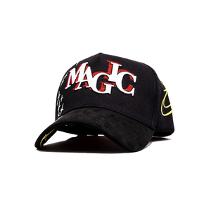 Gallo Fino X Marca Registrada ใหม่หมวก Snapback <span class=keywords><strong>สี</strong></span>ดำปักลาย Gfmagic Blk หนังนิ่ม5แผง - Product Image 2