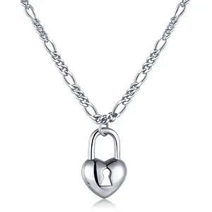 Dylam浪漫宣言银925爱心形锁扣女士钥匙项链