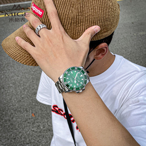 มิเก้ เม็นนาฬิกาจักรกลอัตโนมัติสร้อยข้อมือสแตนเลสหน้าปัดสีเขียวคริสตัลแซฟไฟร์ 42 มม.นาฬิกาสปอร์ตสุดหรู - Product Image 5