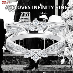 SHELOVES Anillo de Boda para Mujer, Anillo Ajustable con Zirconia Cúbica AAAAA, Plata de Ley 925, Talla 5.5 - Product Image 2