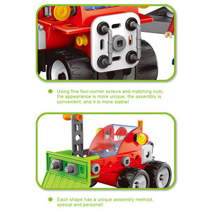 Camion de démontage à vis 10-en-1 pour enfants, 340 pièces, avec station-service, briques de construction, jouet créatif pour l'apprentissage STEM - Product Image 3