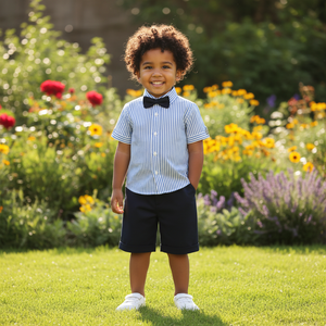 Costume de maternelle personnalisé en gros pour enfants : Costume de gentleman en coton pour bébés garçons - Product Image 2