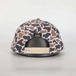 Casquette de golf sportive 5 panneaux style old school avec logo patch camouflage canard imprimé numérique personnalisé, visière plate, non structurée, snapback - Product Image 5