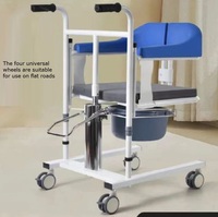 Chaise de transfert hydraulique multifonctionnelle pour handicapés Chaise d'aisance mobile Chaise de soins pour personnes âgées