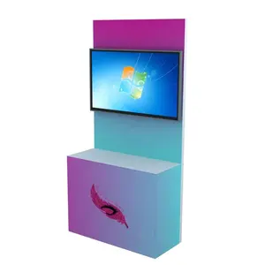 Detian offerta stand espositivi portatile 0.8x2.2m fiera stand design con TV di montaggio