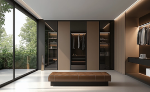 Armoire sur mesure de luxe pour la maison, portes en bois massif, style européen moderne, écologique, grande capacité, gain de place pour l'appartement, chambre à coucher - Product Image 3