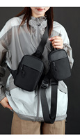 Cross-Border Neue Mini Oxford Brusttasche für Herren, Einfache Modische Wasserdichte Umhängetasche mit Reißverschluss für Outdoor-Sport und Handy