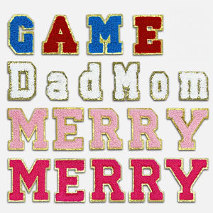 Оптовая продажа вышитых нашивок на заказ, самоклеящиеся вышитые буквы 5,5 см, нашивки из синели для одежды, головных уборов - Product Image 2