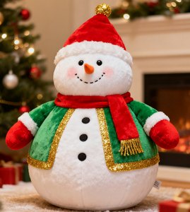 Série de Noël : Bonhomme de neige en peluche, doux et moelleux, en polyester et coton PP, brodé, pour la décoration intérieure - Product Image 2
