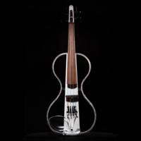 Violon acrylique transparent de haute qualité 355x130mm avec LED RVB pour la performance nocturne violon électrique acrylique clair fait à la main