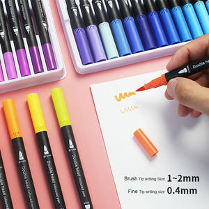 Penna ad acquerello <span class=keywords><strong>doppia</strong></span> <span class=keywords><strong>punta</strong></span> 12/18/24/36/48/80/100 colori penne per pittura <span class=keywords><strong>punta</strong></span> a pennello pennarelli per Graffiti - Product Image 4