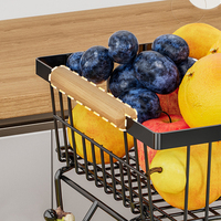 Corbeille à fruits à 2 niveaux, détachable, en métal, grande capacité, support de rangement pour légumes et fruits avec 2 supports pour bananes, pour comptoir de cuisine