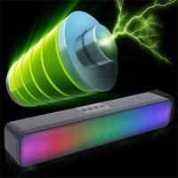 Barre de son Bluetooth COOMAER 2.0 canaux stéréo sans fil pour PC, TV et jeux, avec RGB, AUX et USB – Offre Spéciale