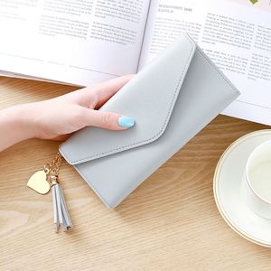 K18 Long Women's Wallet Female Purses Tassel Coin Purse Card Holder Wallets Female Pu Leather <b>Clutch</b> Money Bag Pu Leather Wallet - Product Image 5