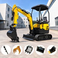 Excavator Crawler Tugas Berat 1,6 Ton, Bucket 0,03m³, Tinggi Penggalian 2300mm, Kedalaman 1800mm, Konstruksi, Kehutanan, Pembersihan Lahan