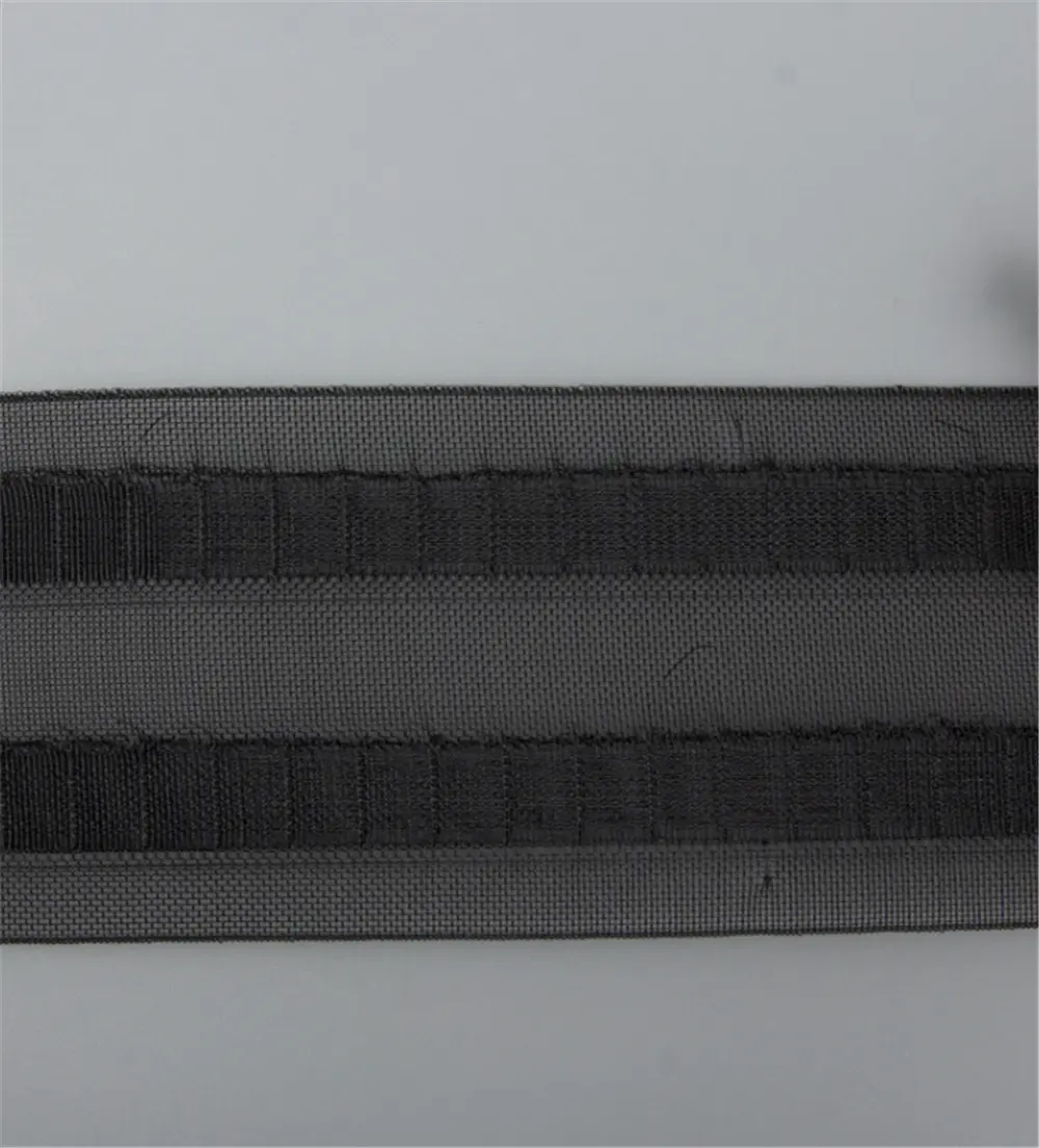 7.5cm siyah perde bant fabrika doğrudan satış 100 naylon şeffaf aksesuarları çin'de perde plise bant konumlandırma hattı ile