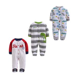Offre Spéciale 100% coton manches longues printemps automne enfants bouton pyjamas vêtements barboteuses garçon combinaison bébé - Product Image 5