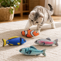 Jouet pour chaton Famipet, nouveau design estival coloré en forme de poisson, jouet en peluche douce et froissée avec herbe à chat