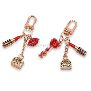 Valentine Lip Key Chain For Women Girls Sublimation Blanks Key Chain With Keyrings Logo